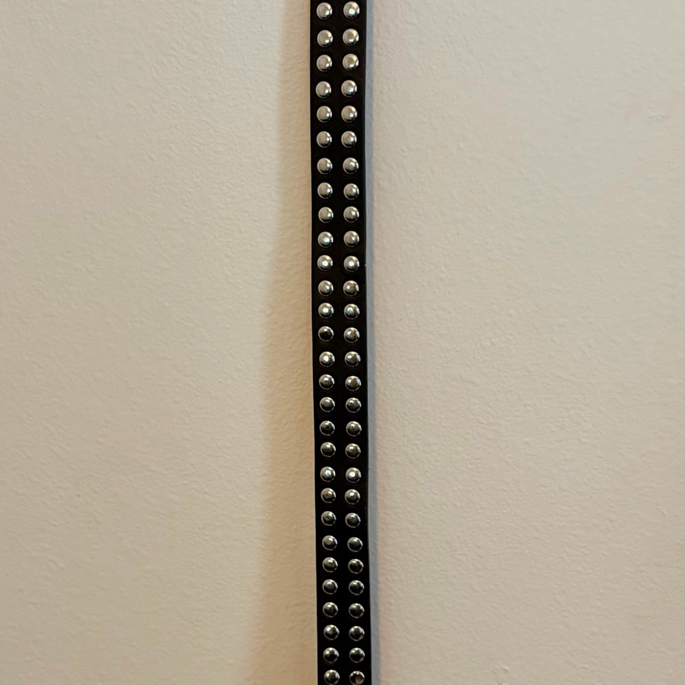 Studded Black Belt with Silver Accents